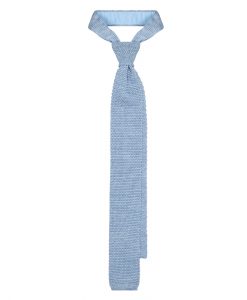 Blue Wool Knit Tie