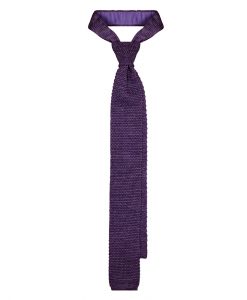 Purple Wool Knit Tie
