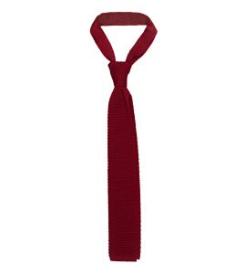 Dark Red Wool Knit Tie