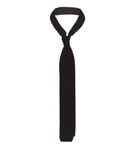 Black Wool Knit Tie