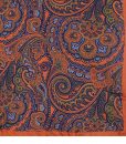 Orange Paisley Pocket Square