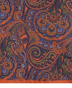 Orange Paisley Pocket Square