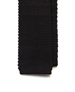 Black Wool Knit Tie